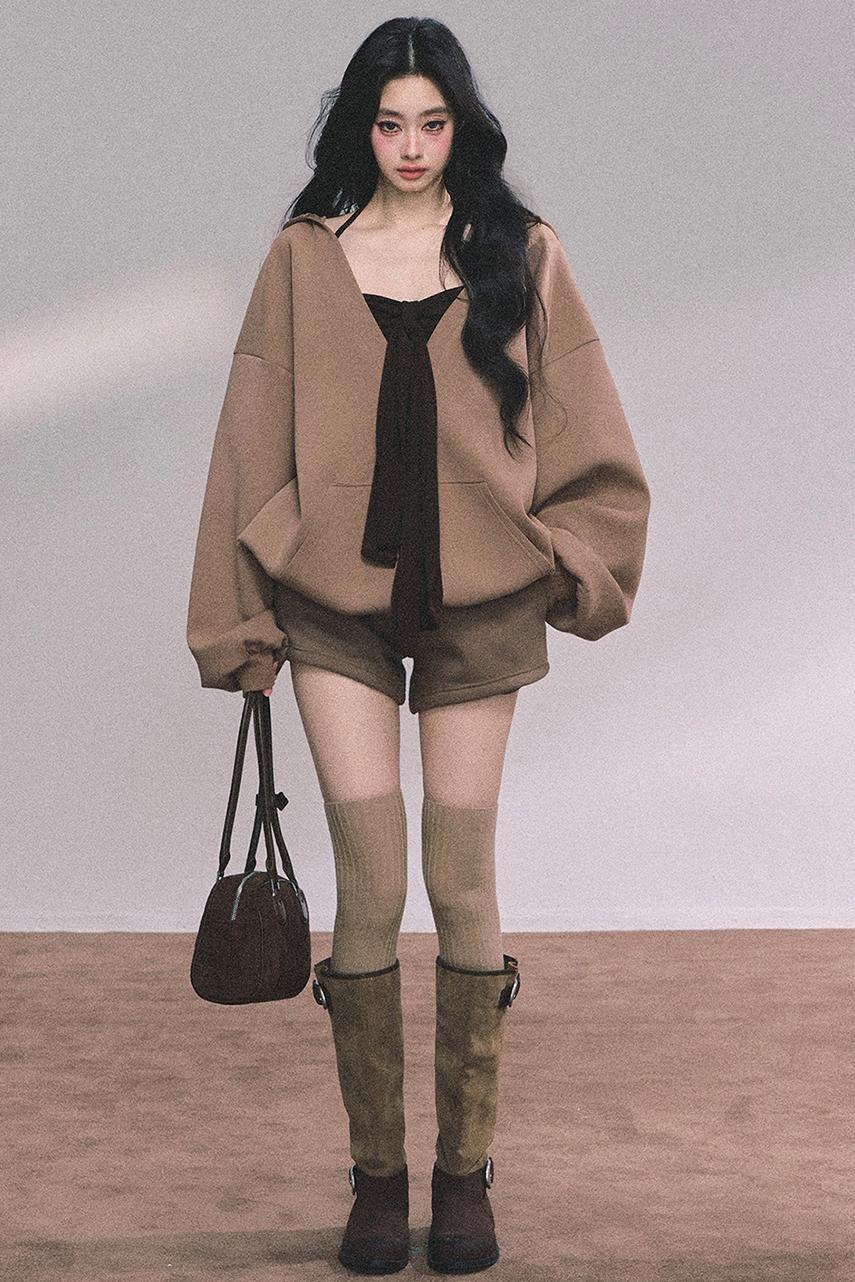 Autumn Hooded Three-Piece Set-Up