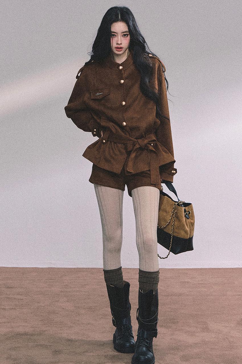 Golden Suede Womens Autumn Jacket Set-Up