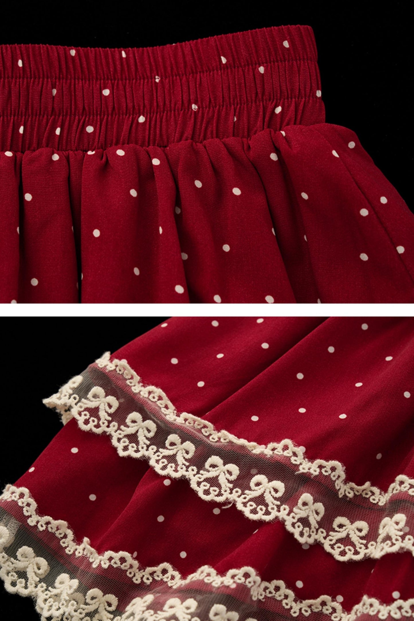 Pink Polka Dot Layered Half-Skirt