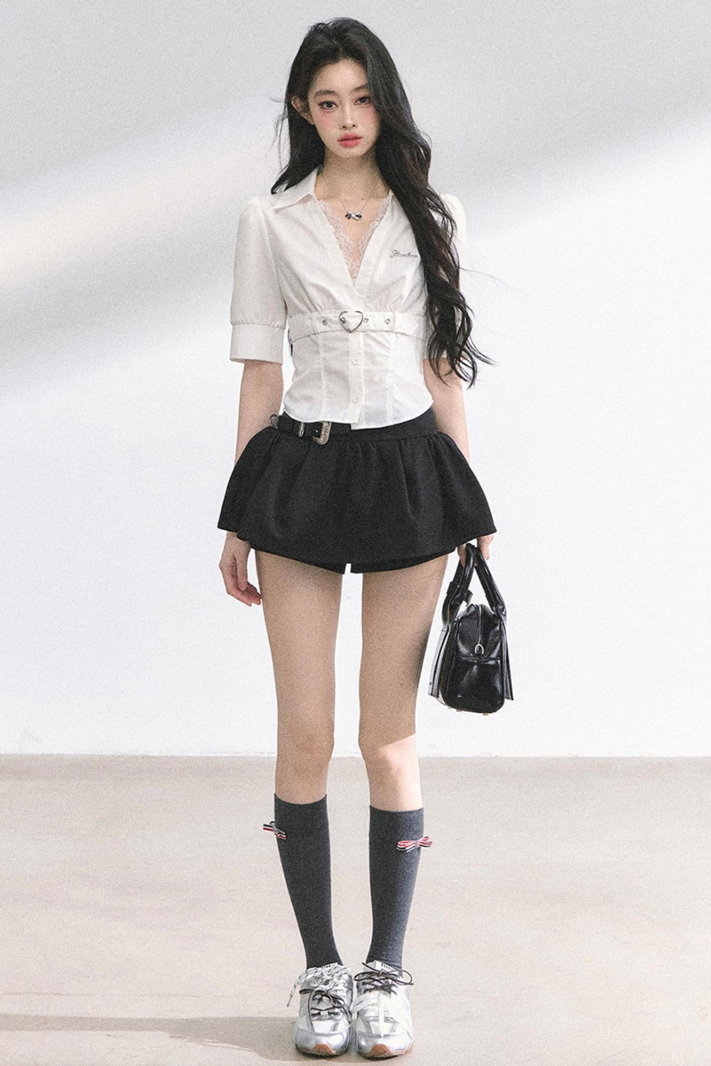 French V-Neck Lace Top