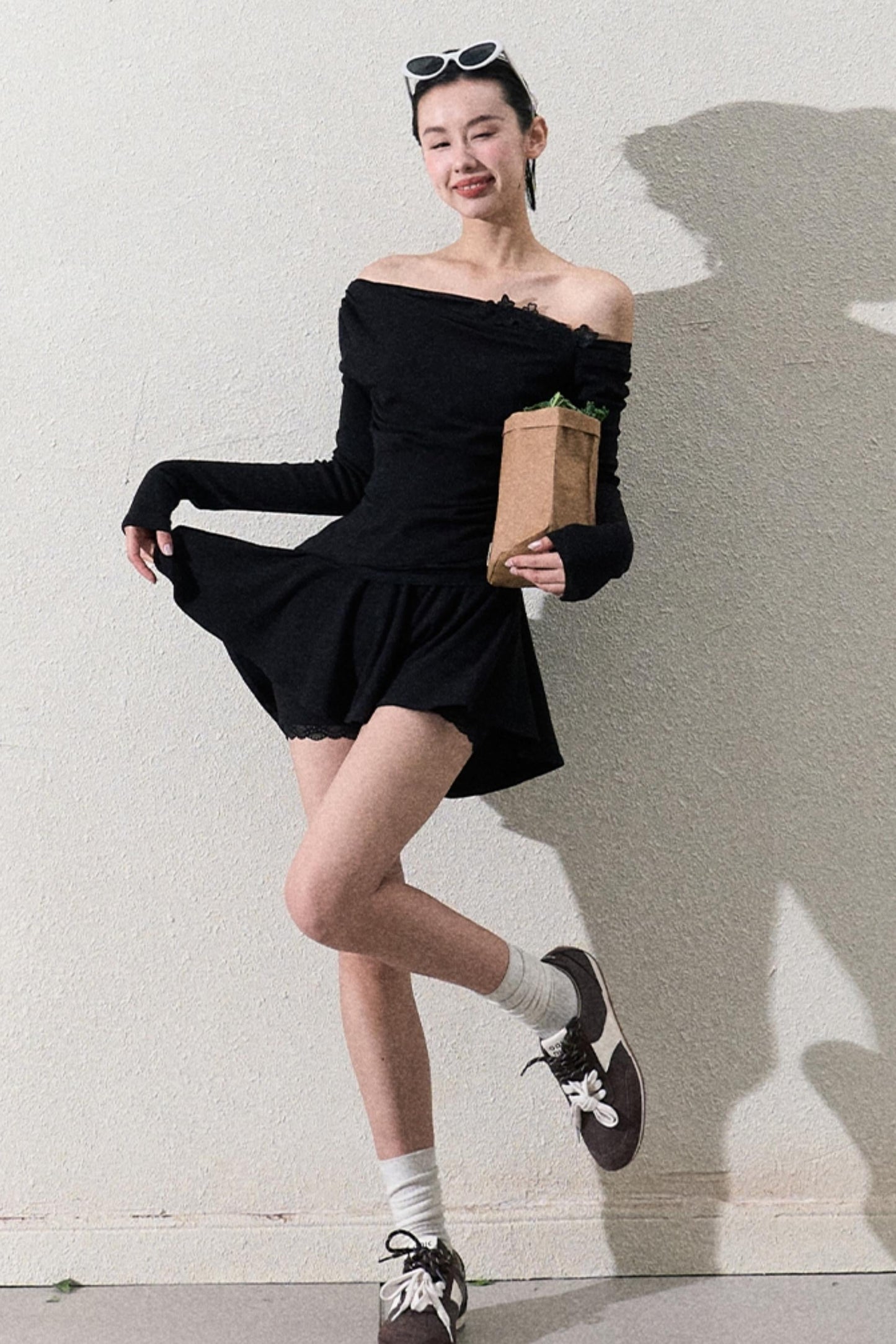 Elegant One-Shoulder Tops Set-Up