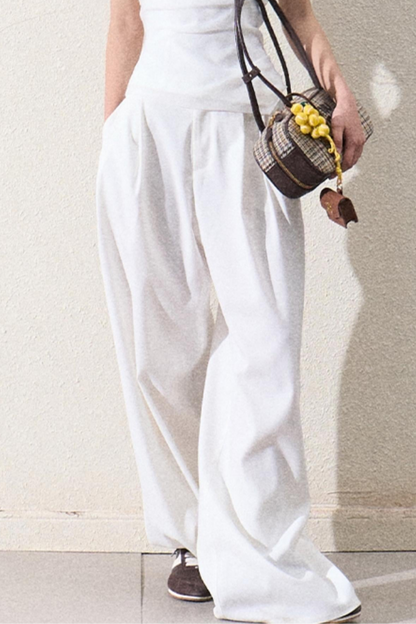 Casual Slim Jacket & Wide Lace Pants Set-Up