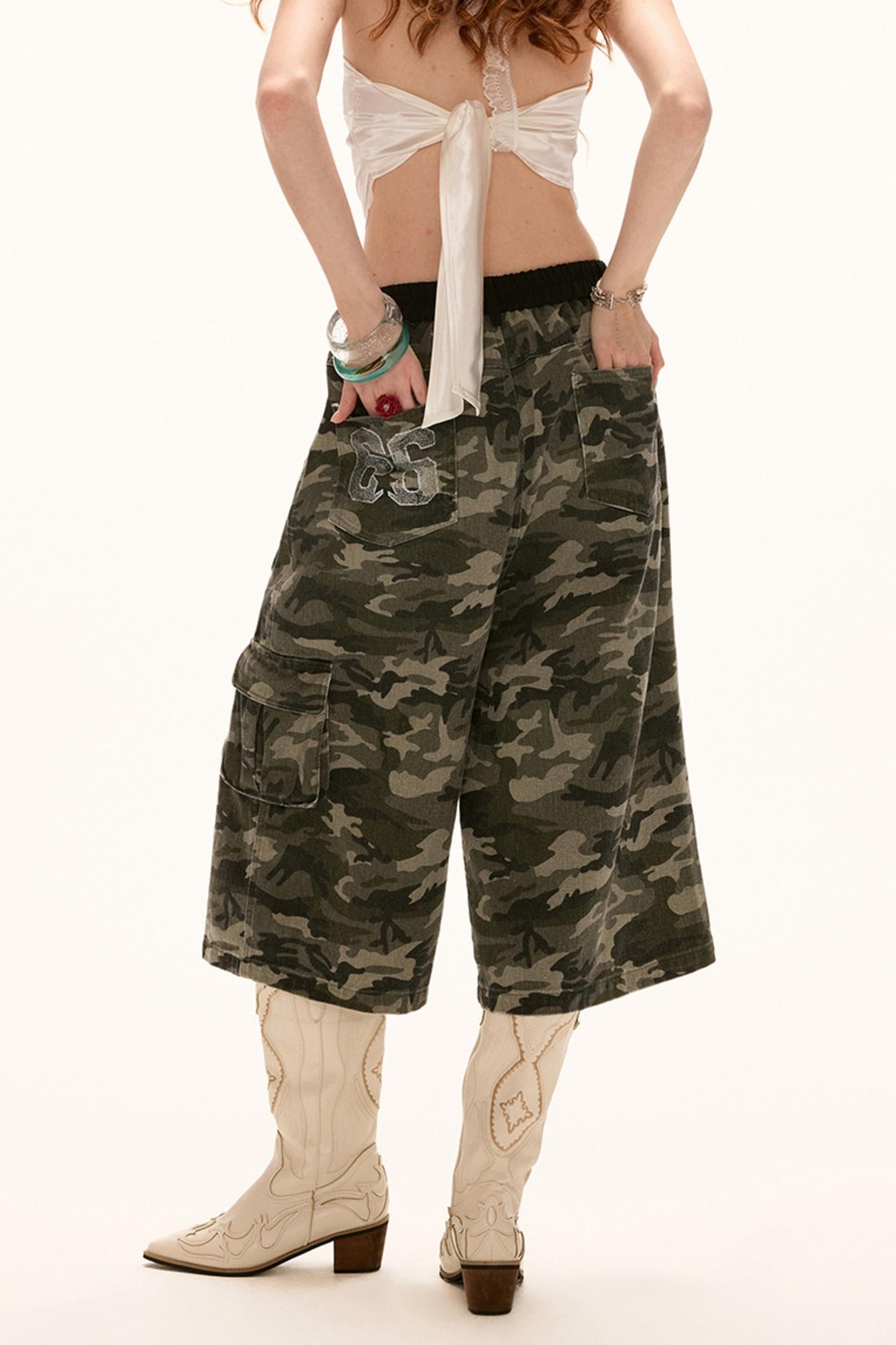 Camouflage Denim Shorts