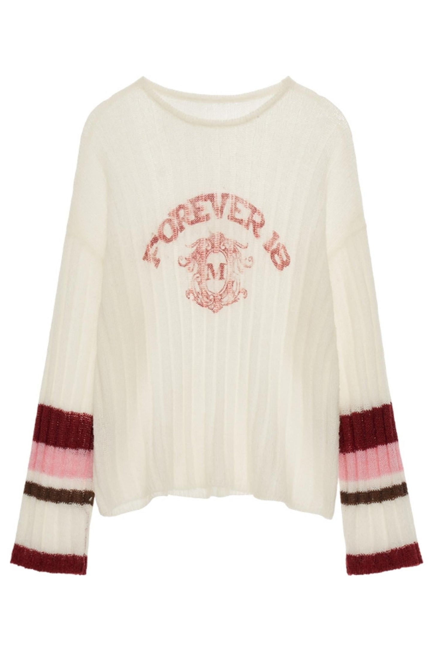 Loose Striped Midi Knitwear Top