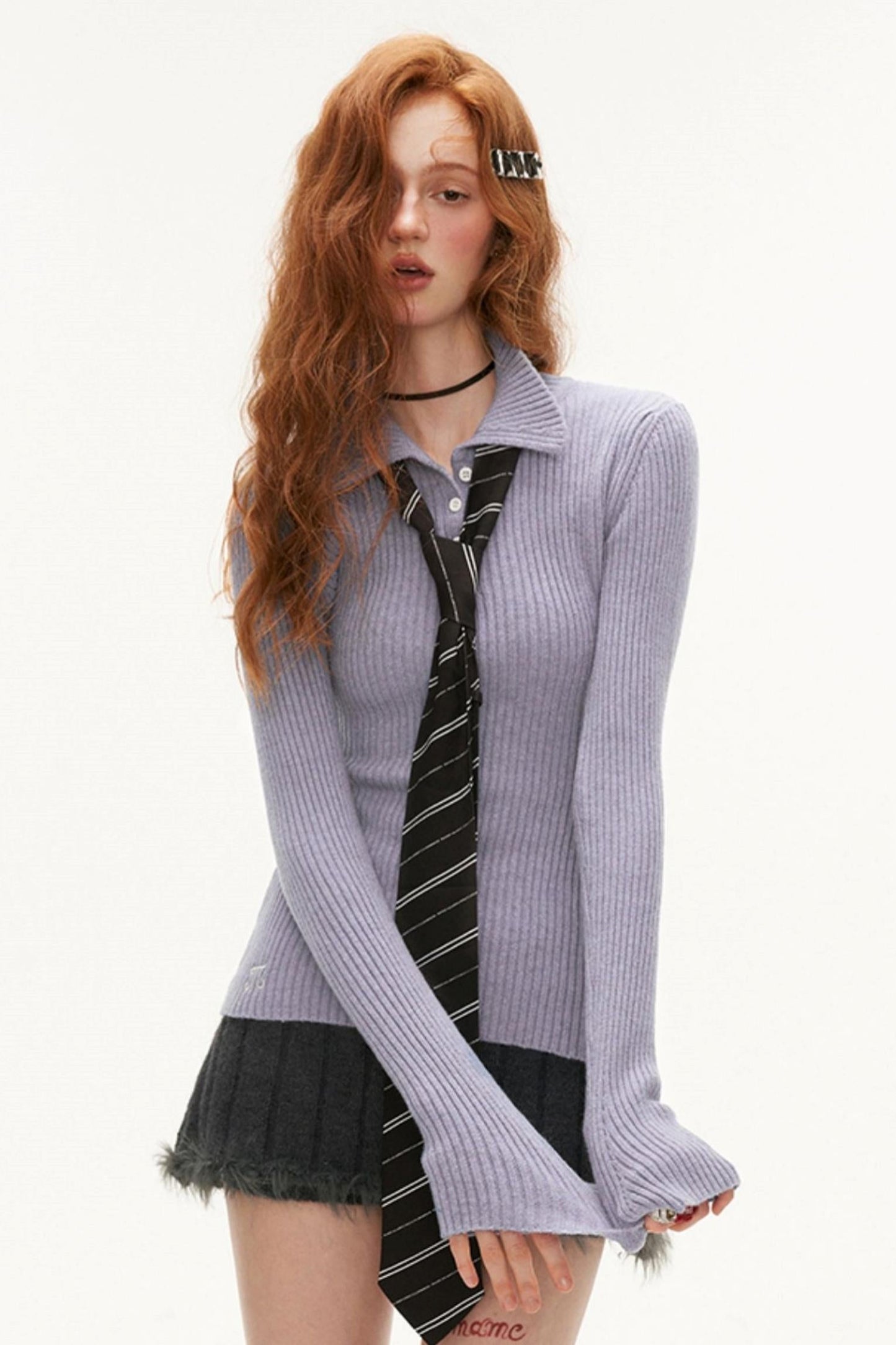 A Long Sleeve Polo Vest Top