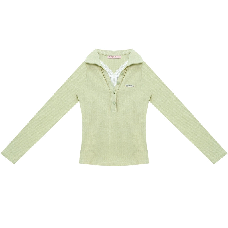 Zizifei Knit Lace Top