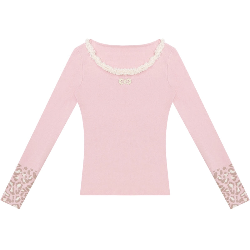 Leopard Print Knitted Sweater