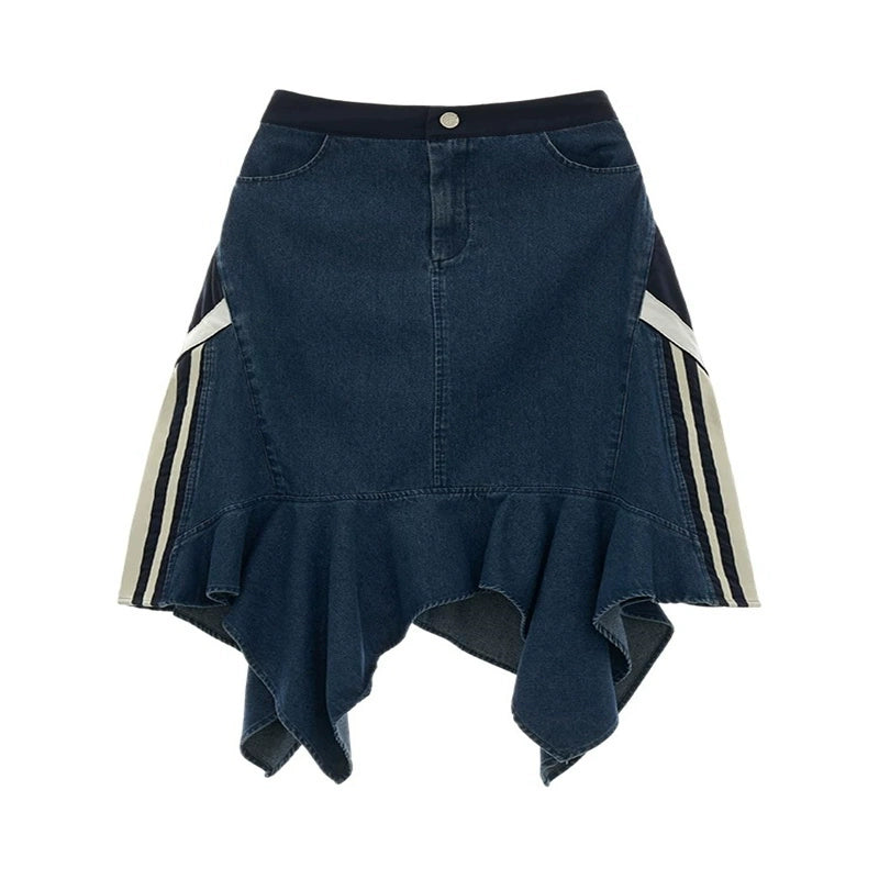 Vintage Irregular Denim Skirt