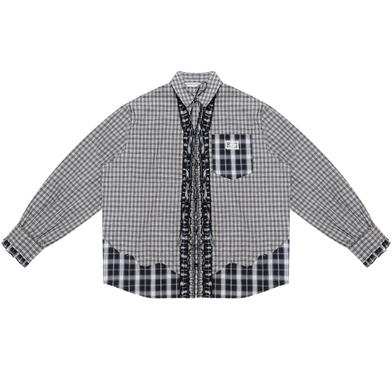 Retro Plaid Long-Sleeved Shirt
