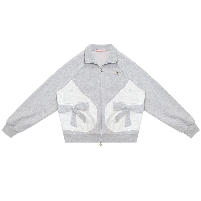 American Retro Bow Gray Sports Jacket