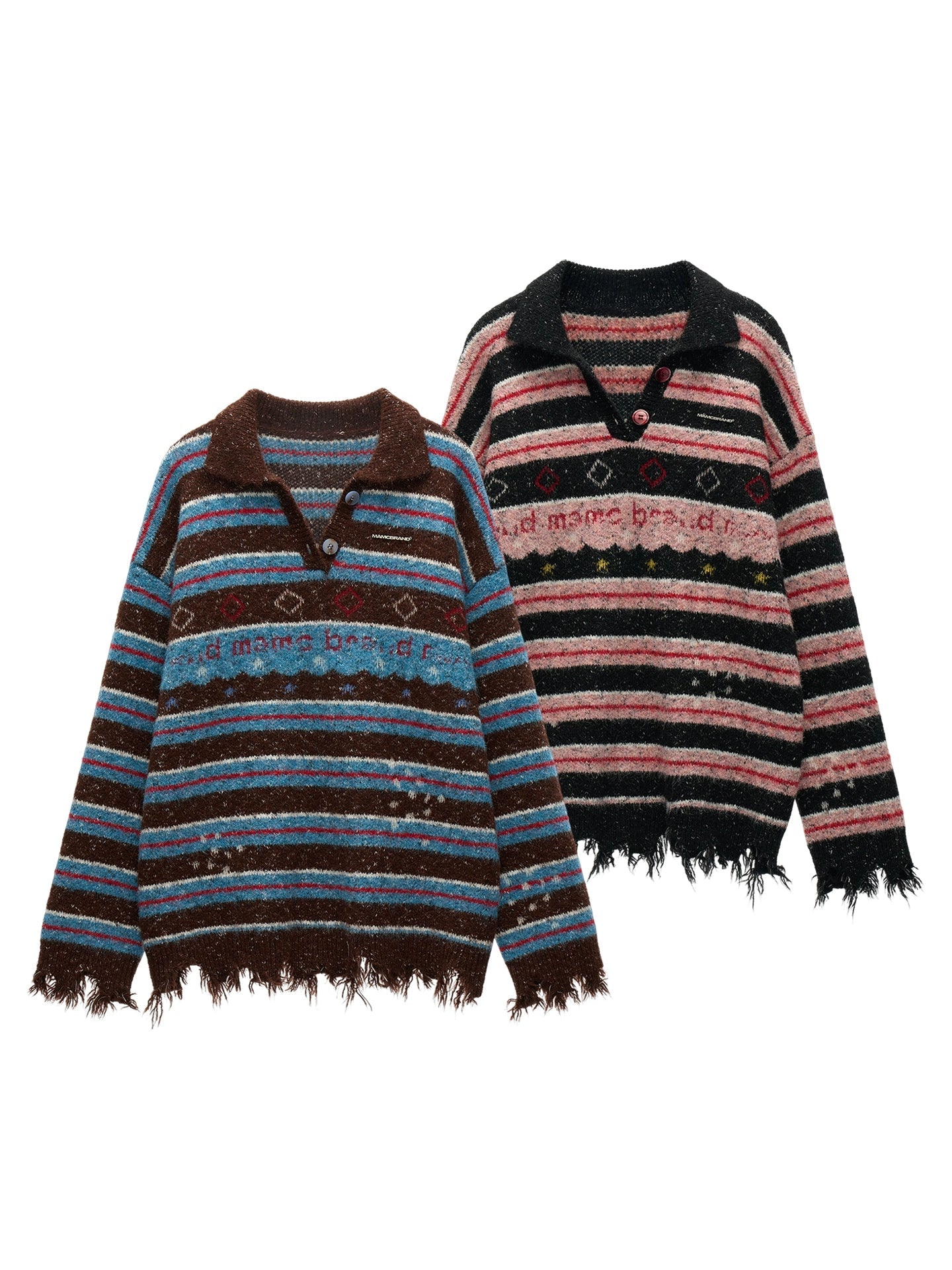 星形条纹 Polo 领毛衣