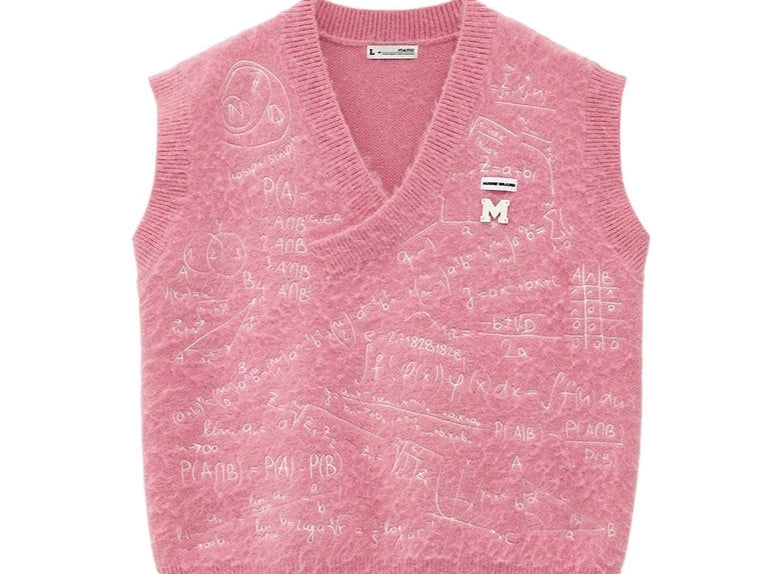 Loose preppy knit vest