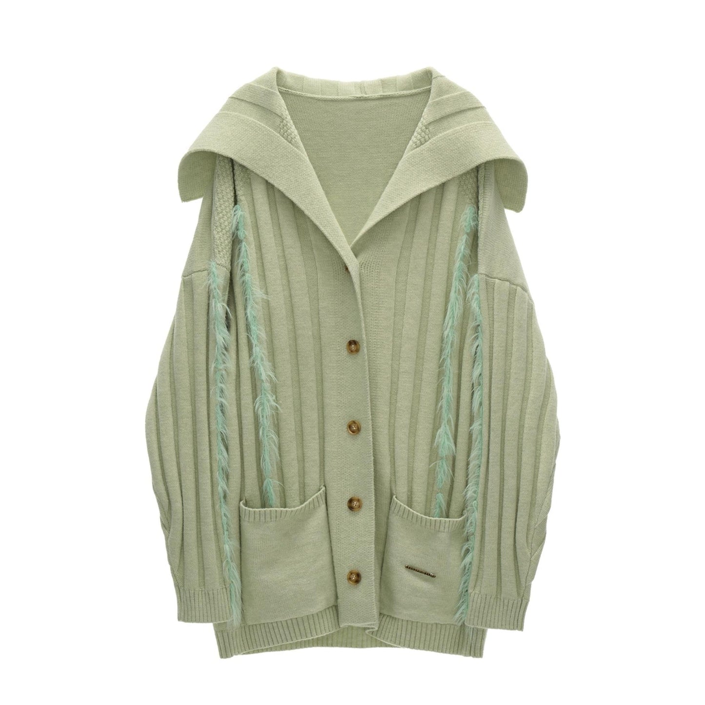 Lapel Knitted Loose Sweater Jacket