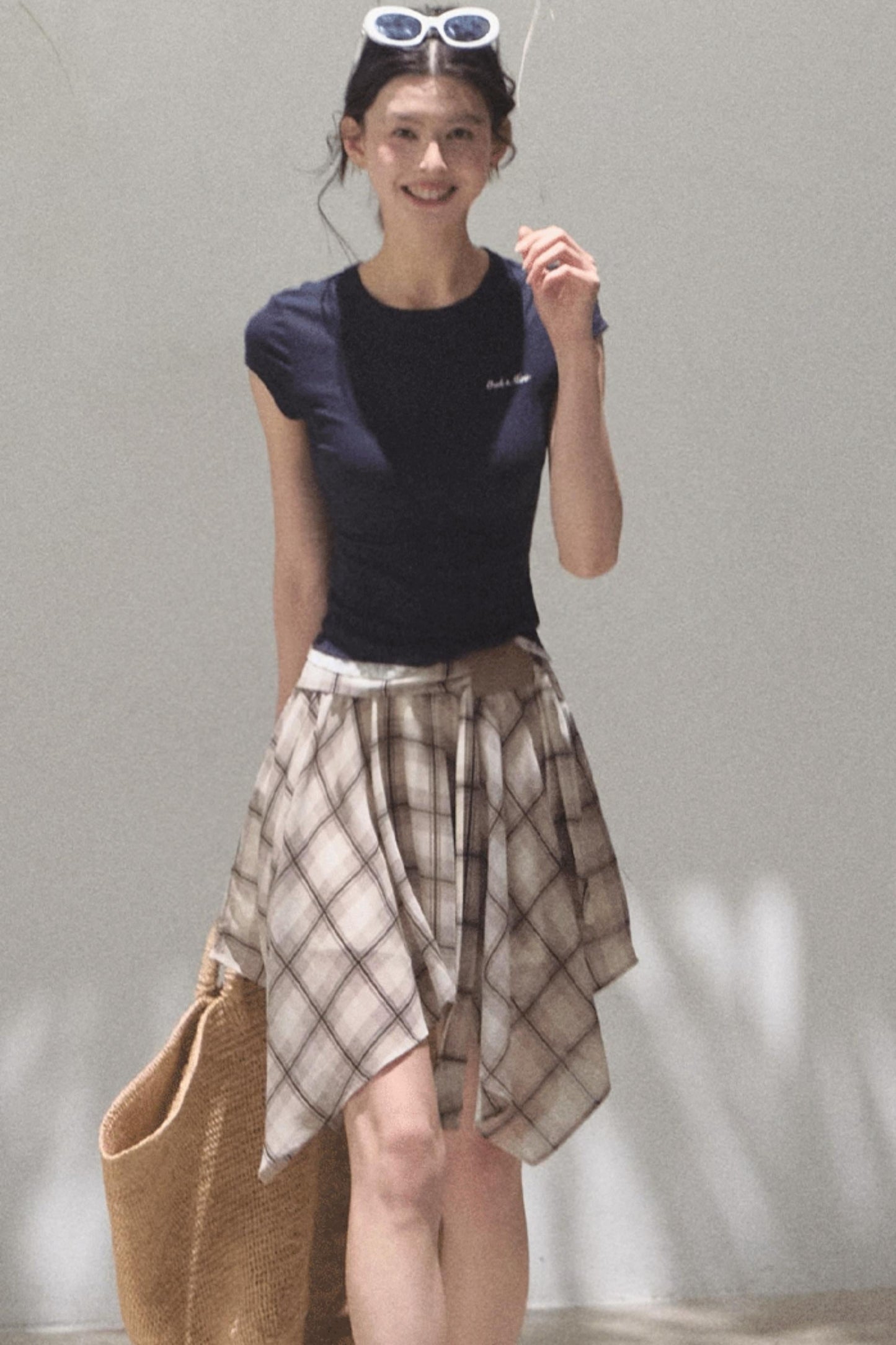 Love Ripple Plaid Skirt