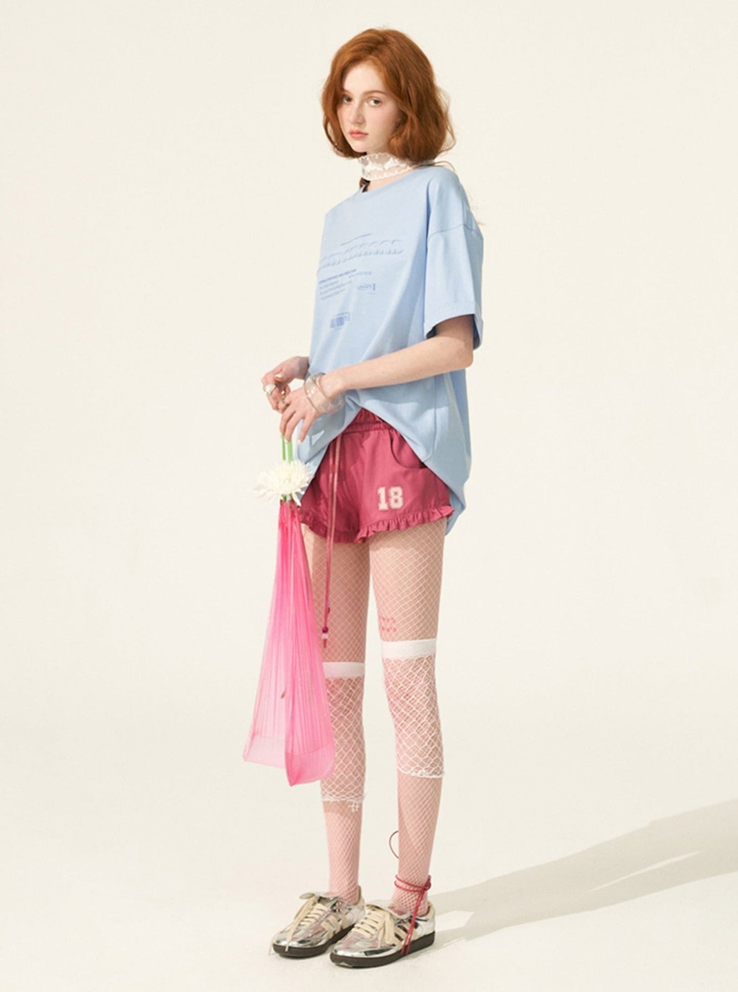 A Pink Ruffle Shorts Pants