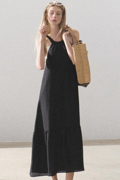 Fruitful Elegance Halter Dress