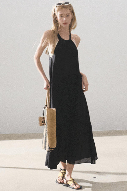 Fruitful Elegance Halter Dress