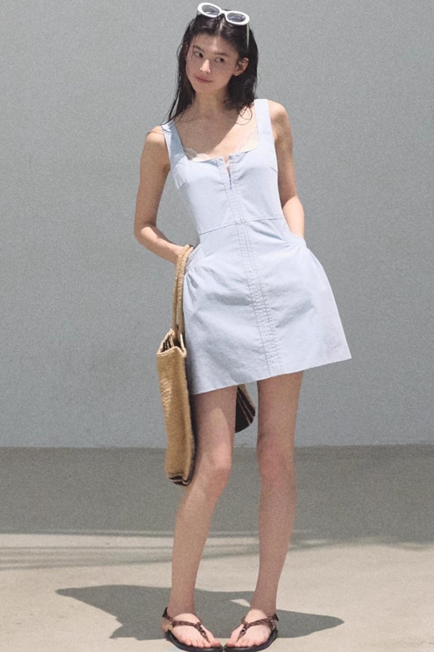 Clear Sky Sleeveless A-Line Dress