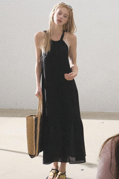 Fruitful Elegance Halter Dress