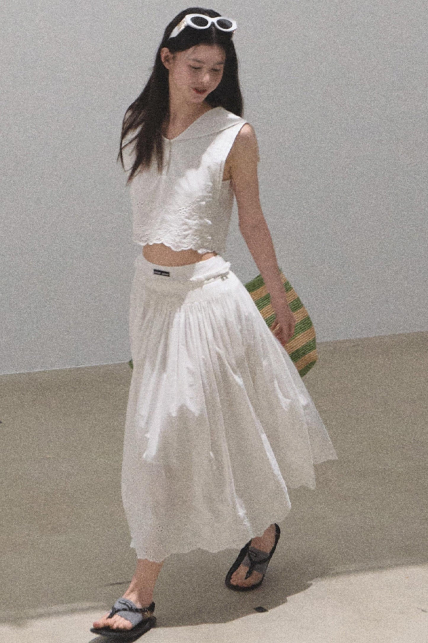 Cotton Tank & Pleated Skirt Set-Up