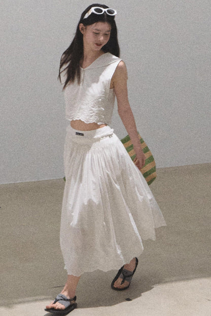 Cotton Tank & Pleated Skirt Set-Up