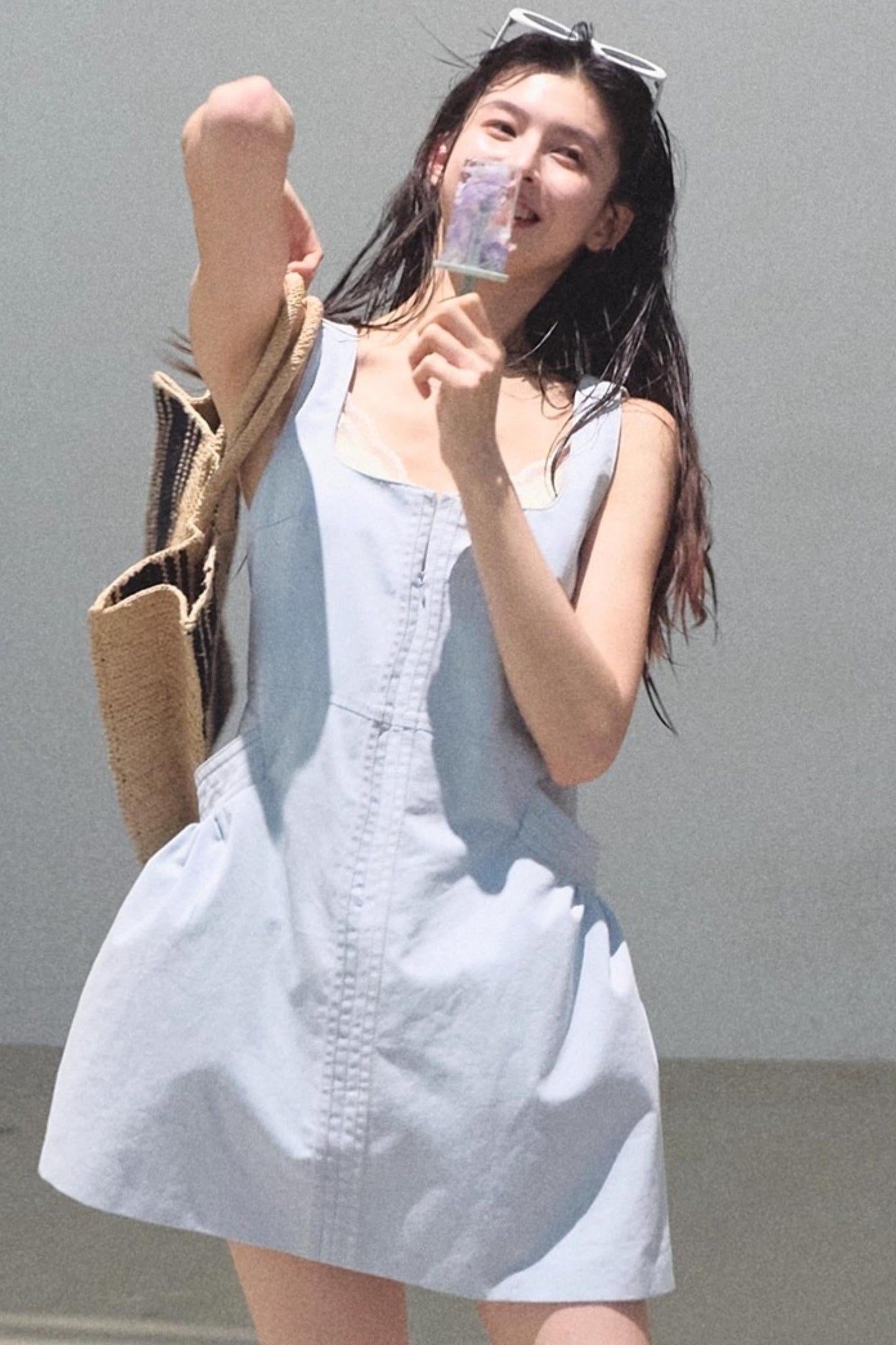 Clear Sky Sleeveless A-Line Dress