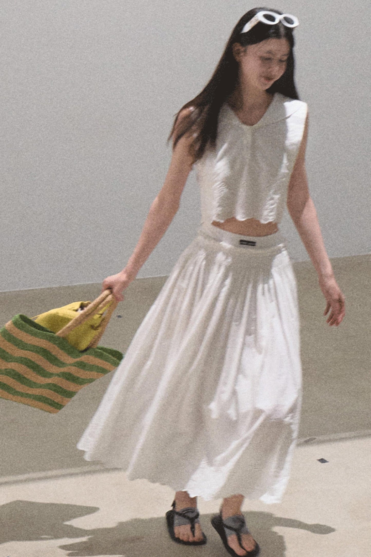 Cotton Tank & Pleated Skirt Set-Up