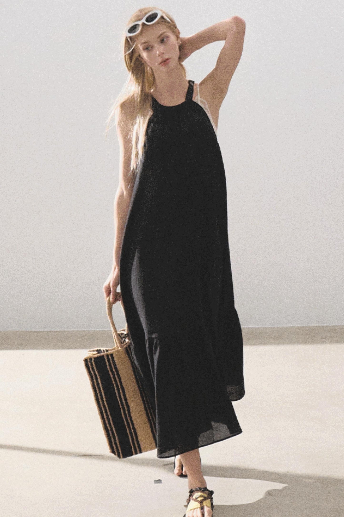 Fruitful Elegance Halter Dress