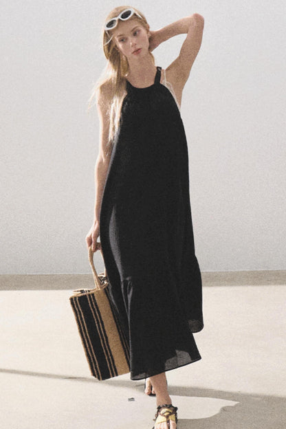 Fruitful Elegance Halter Dress