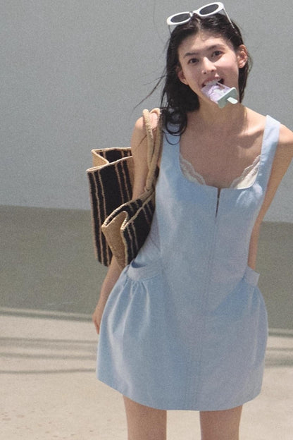 Clear Sky Sleeveless A-Line Dress