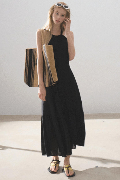 Fruitful Elegance Halter Dress