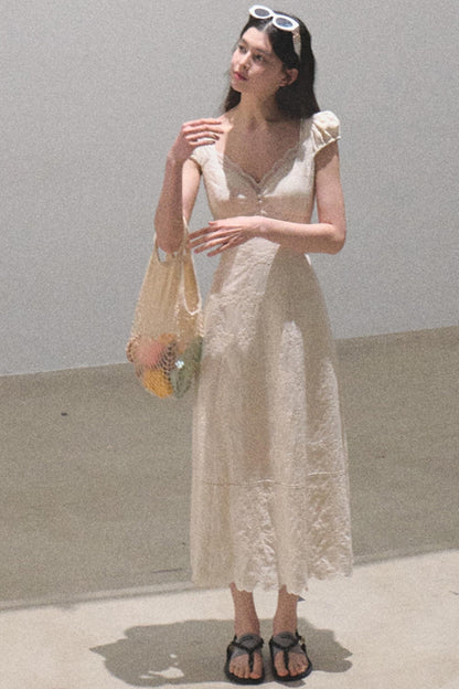 Bohemian Floral Embroidered Dress