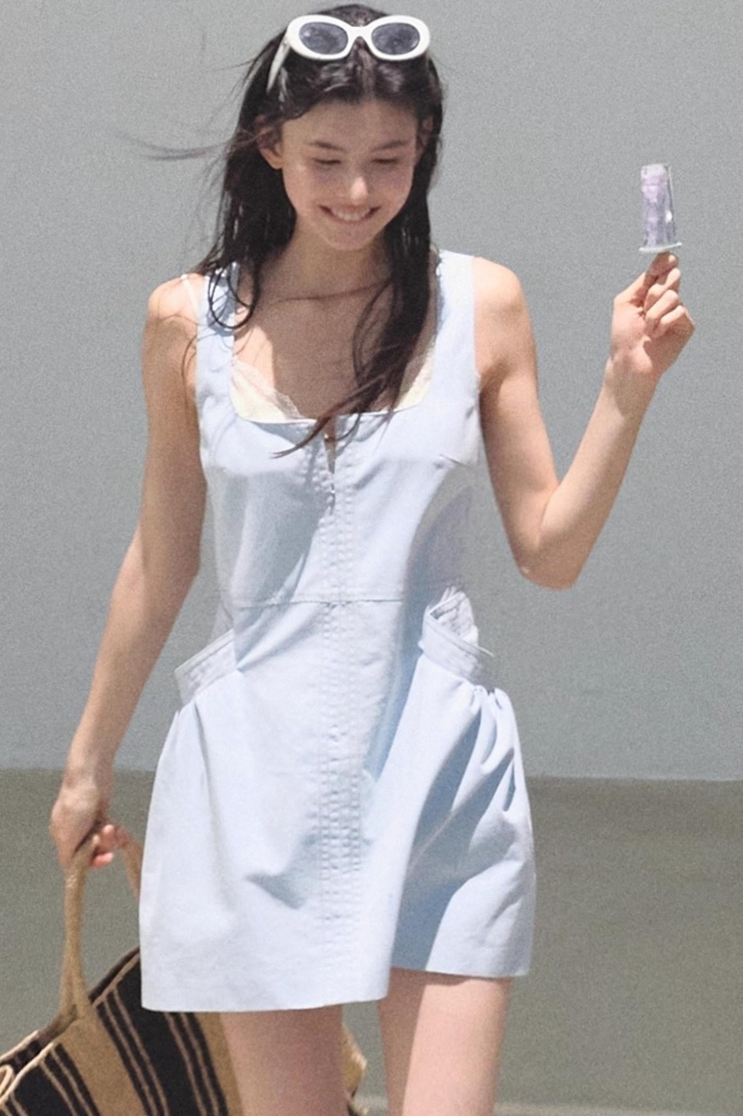 Clear Sky Sleeveless A-Line Dress