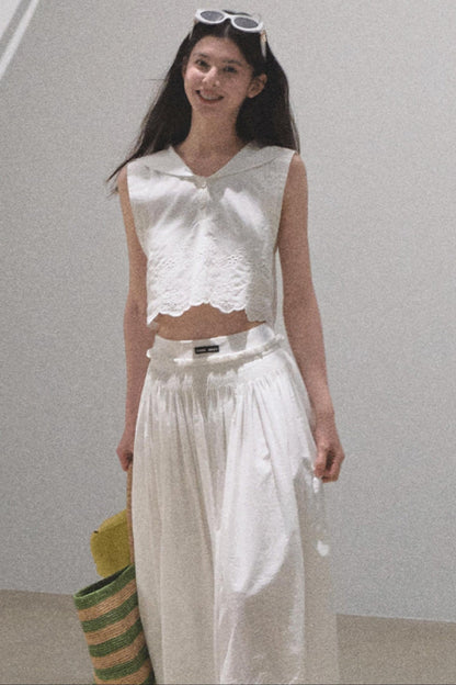 Cotton Tank & Pleated Skirt Set-Up