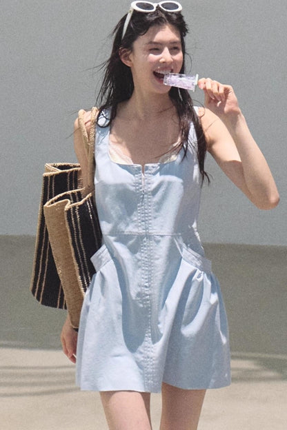 Clear Sky Sleeveless A-Line Dress