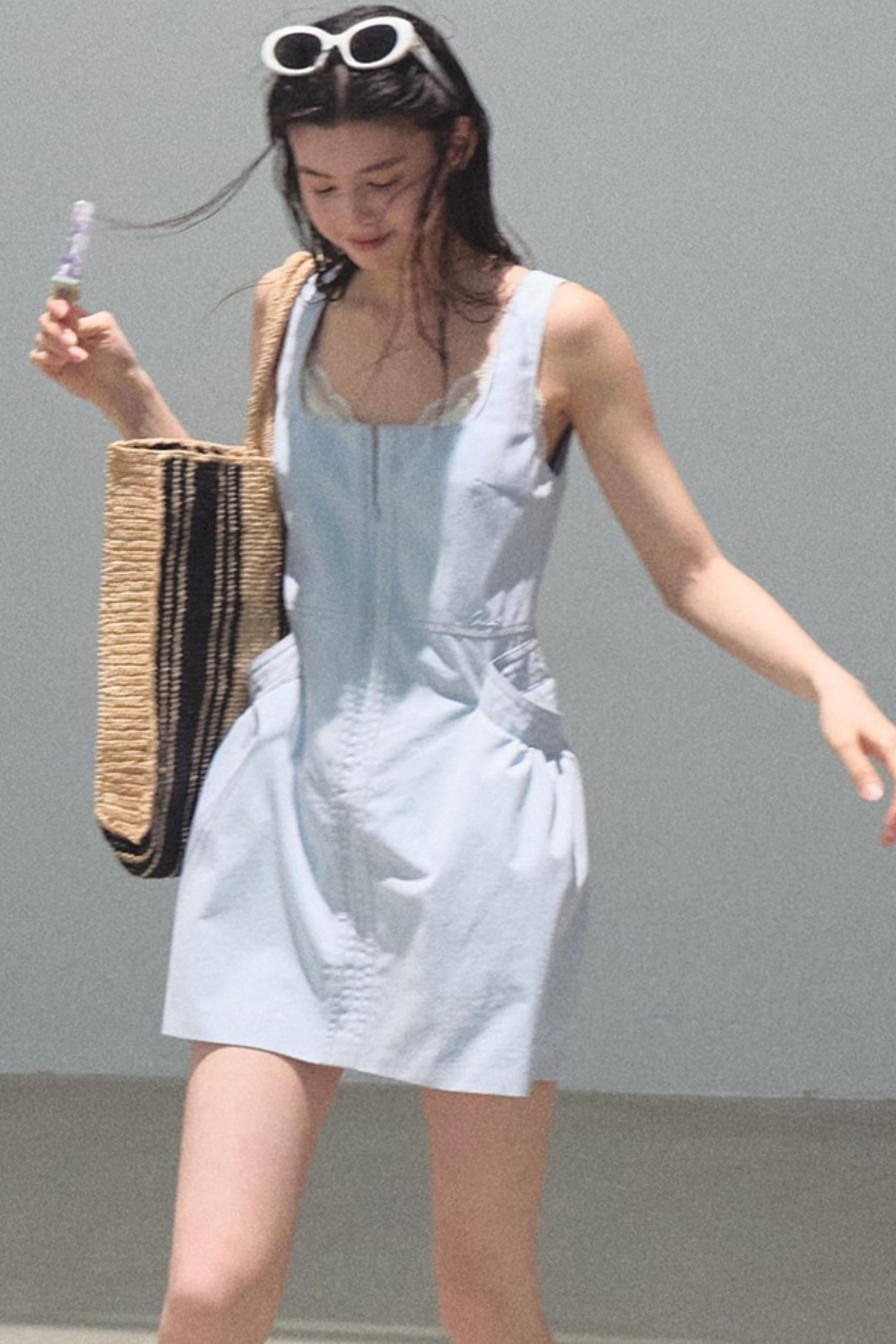 Clear Sky Sleeveless A-Line Dress