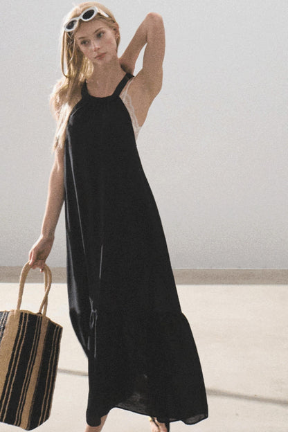 Fruitful Elegance Halter Dress