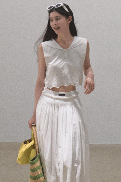 Cotton Tank & Pleated Skirt Set-Up