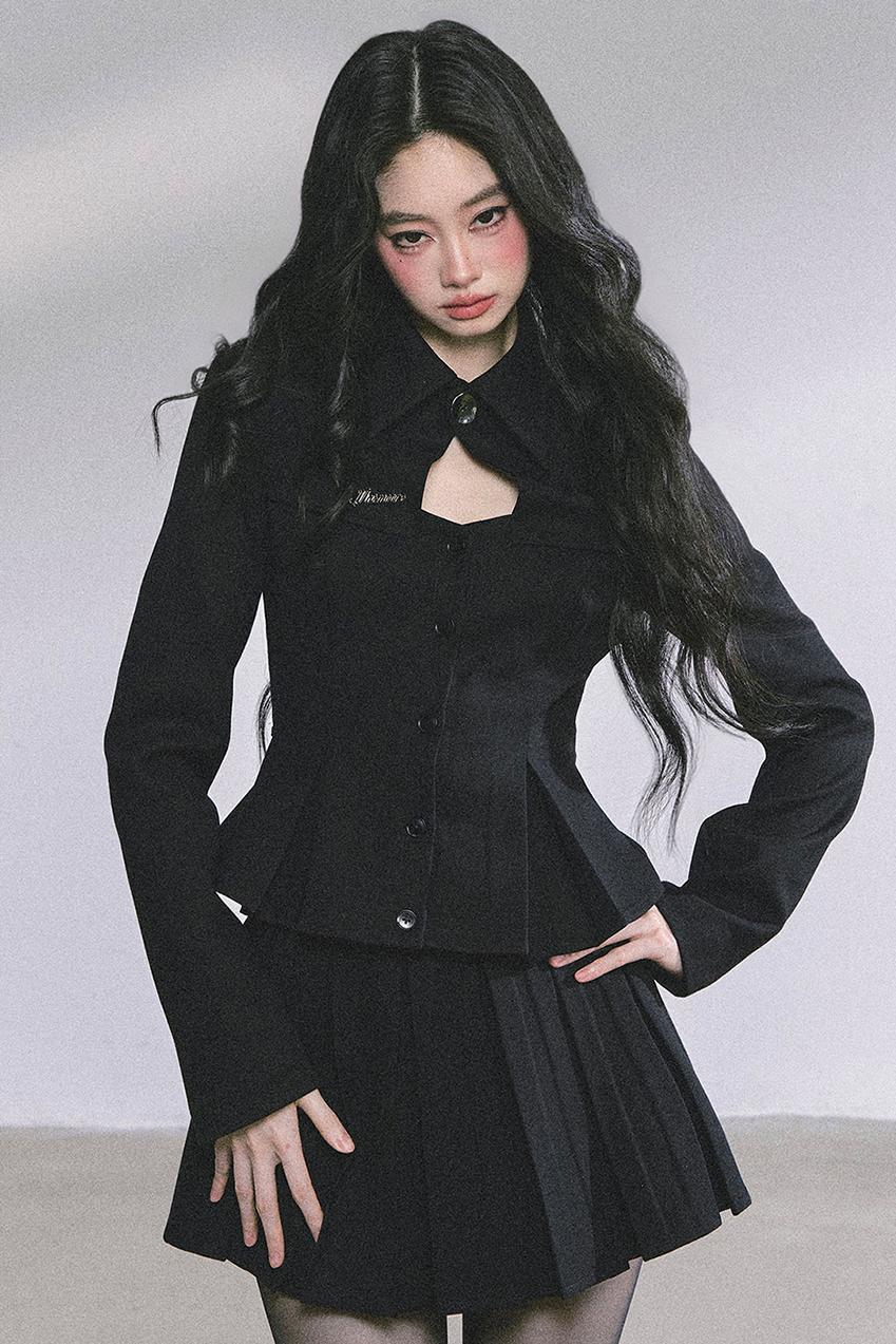 Gatsby Daughter Two-Piece Black Jacket Set-Up