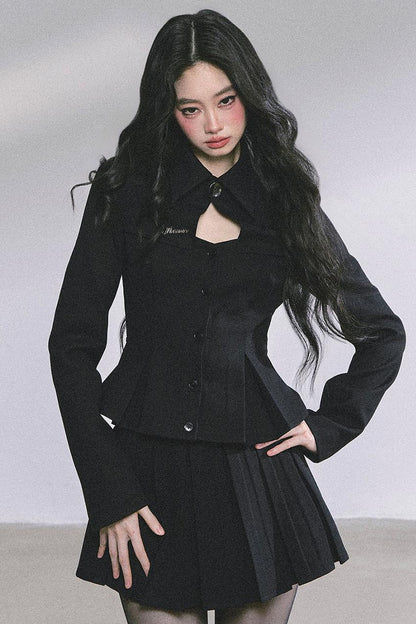 Gatsby Daughter Two-Piece Black Jacket Set-Up