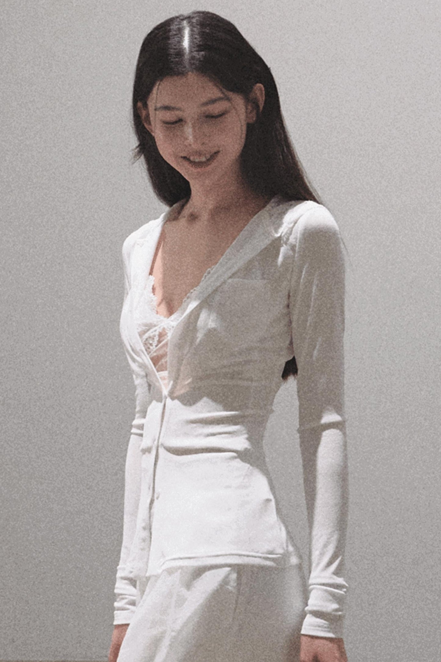 Snowflake Knit Hoodie &amp; Patchwork Shorts Set-Up