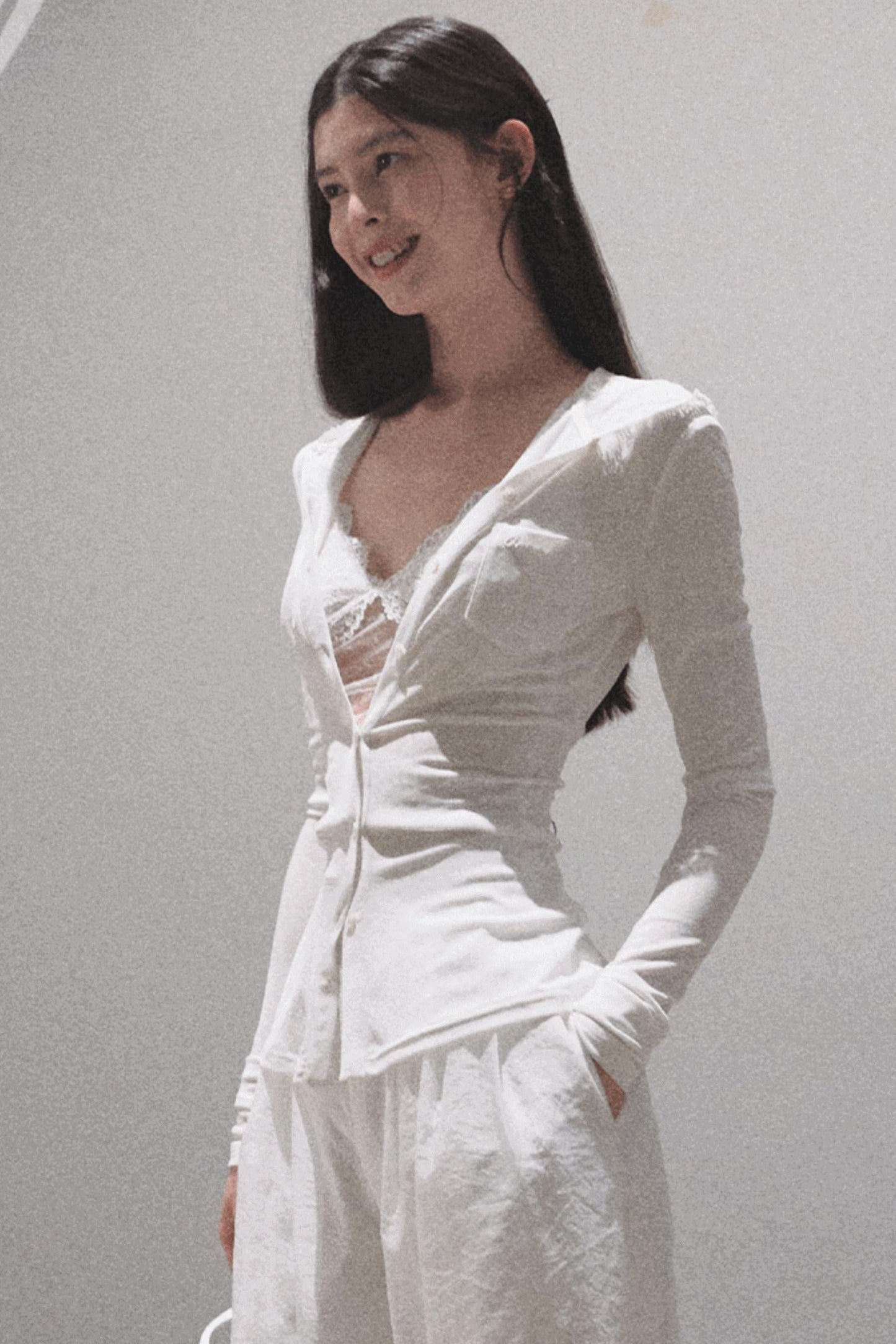 Snowflake Knit Hoodie &amp; Patchwork Shorts Set-Up