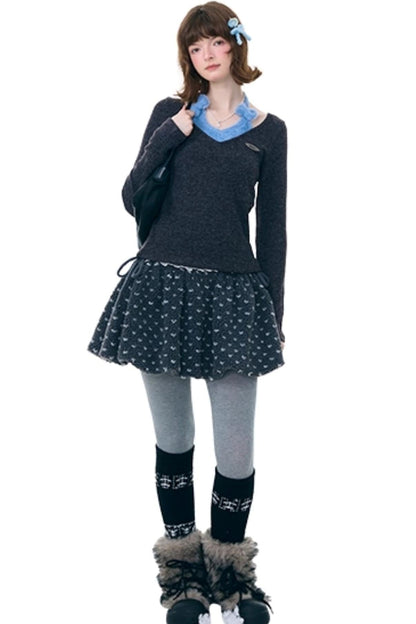 Bow Halter Knitted Top