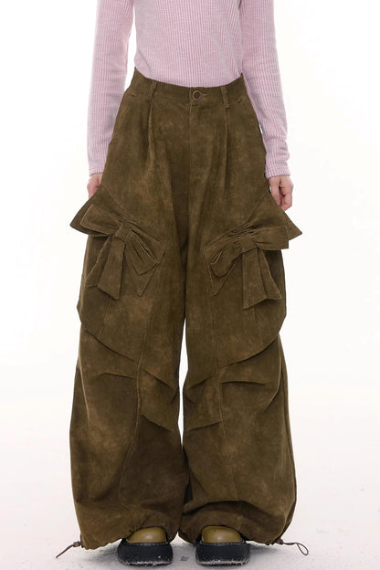 Autumn Retro Bow High Waist Slimming Trousers