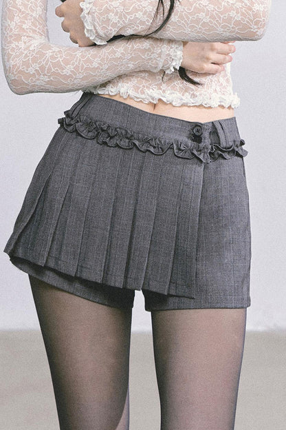 French Pleated Short Skirt Set-Up