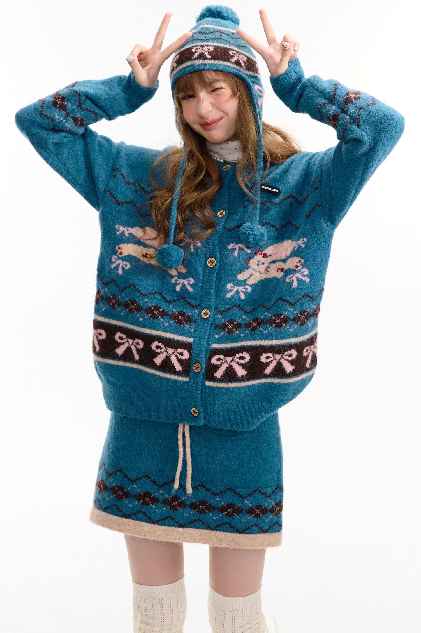 Autumn Vintage Rabbit Cardigan