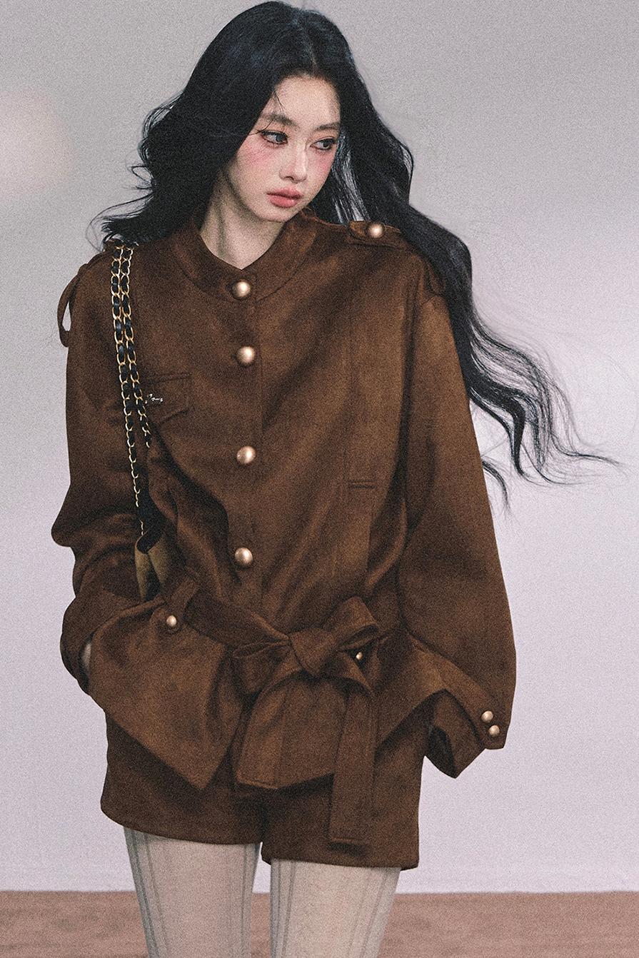 Golden Suede Womens Autumn Jacket Set-Up