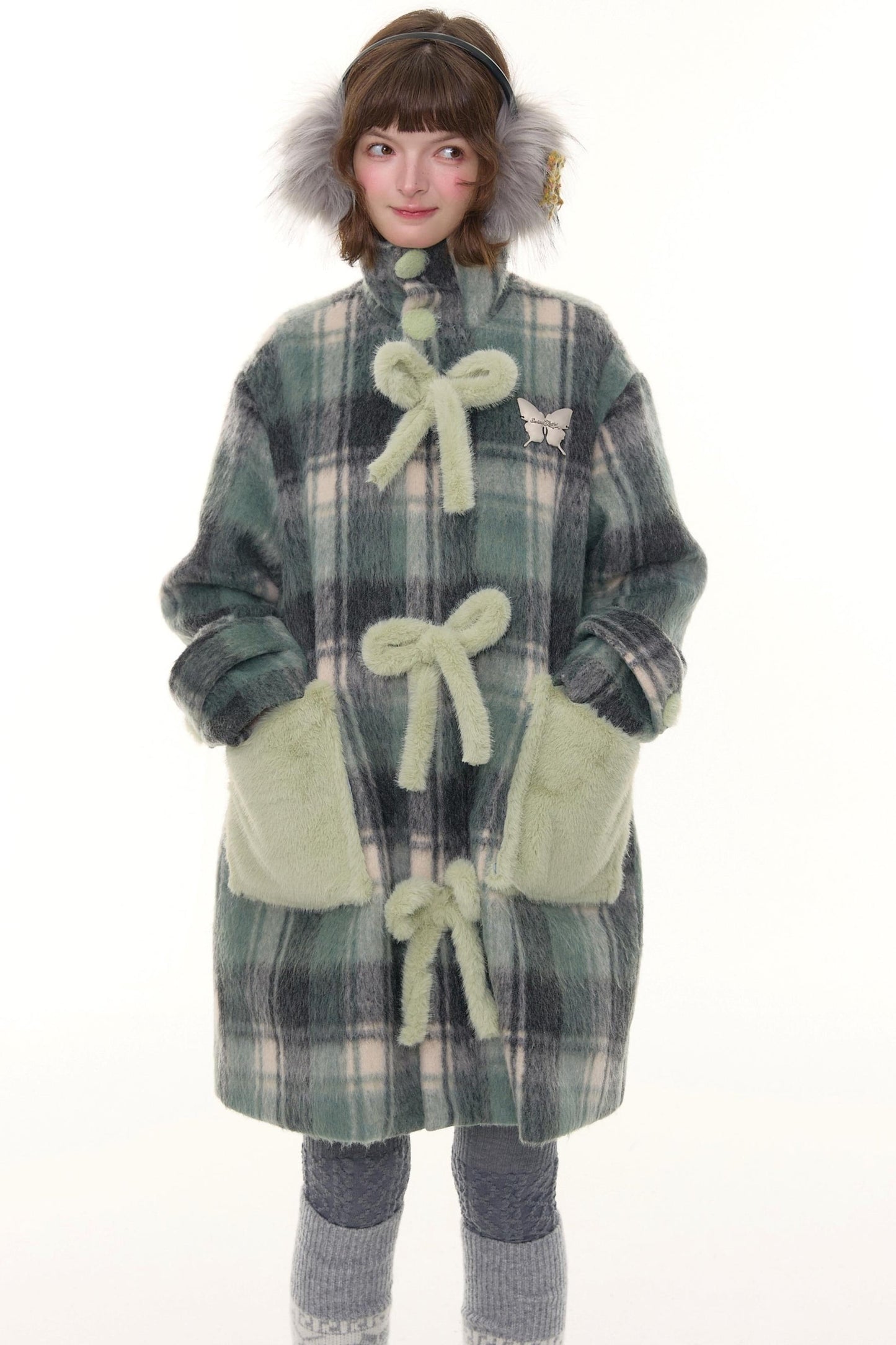 Retro Plaid Woolen Coat