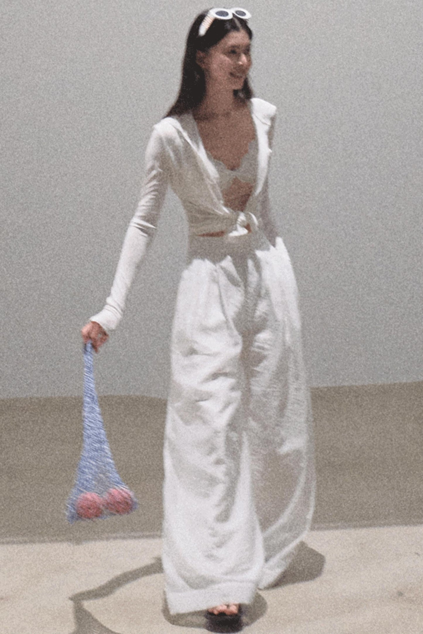 Snowflake Knit Hoodie &amp; Patchwork Shorts Set-Up