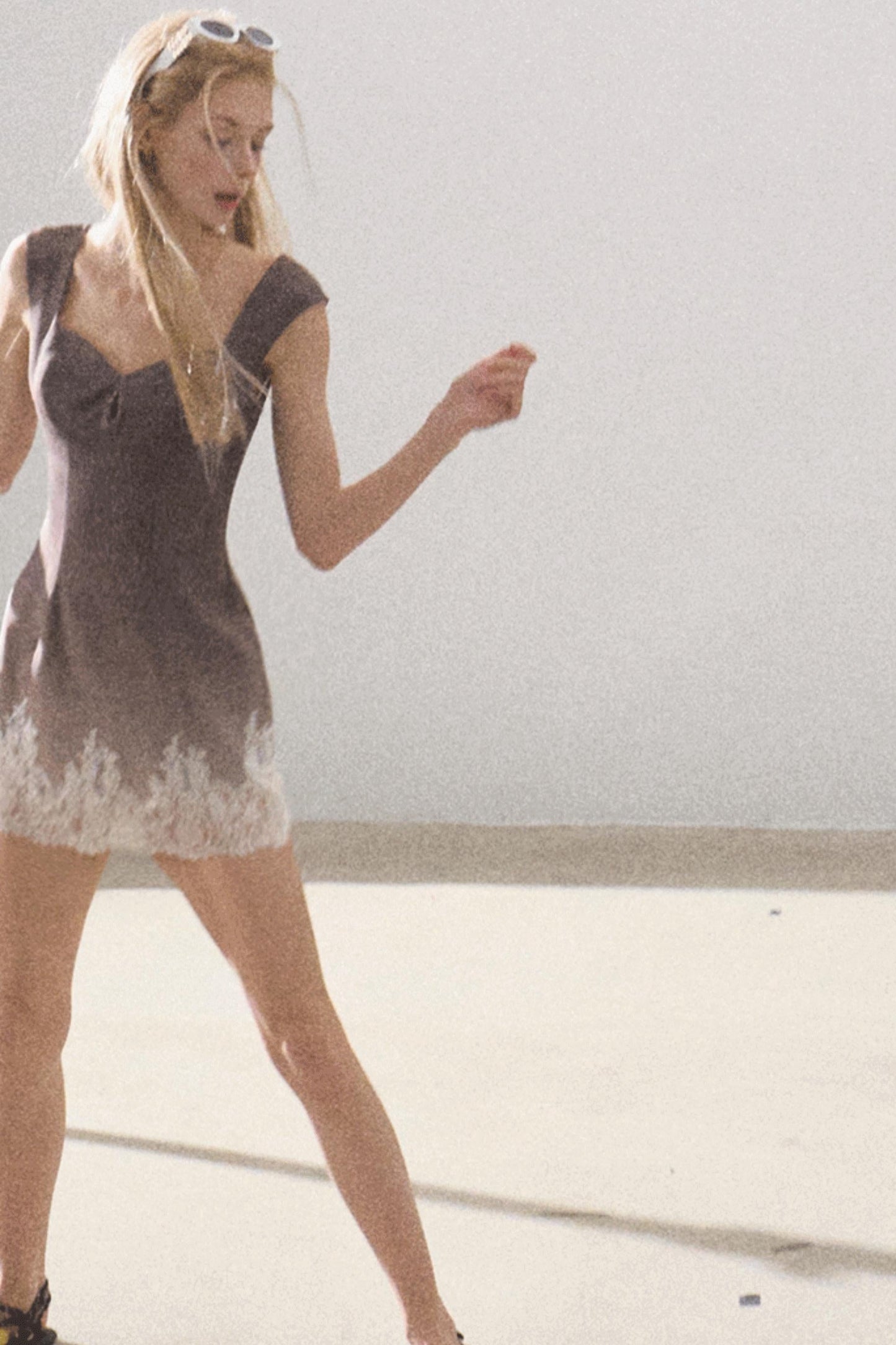 Nightfall Gingham Lace Mini Dress